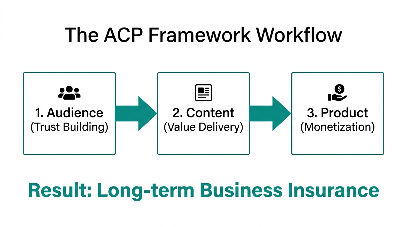 The three-step ACP framework for sustainable audience-led business growth.