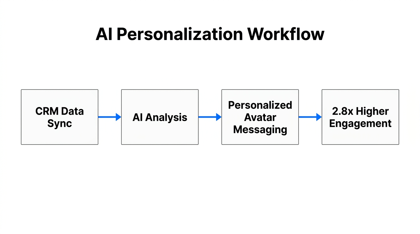 The workflow for driving engagement through CRM-integrated AI avatars.