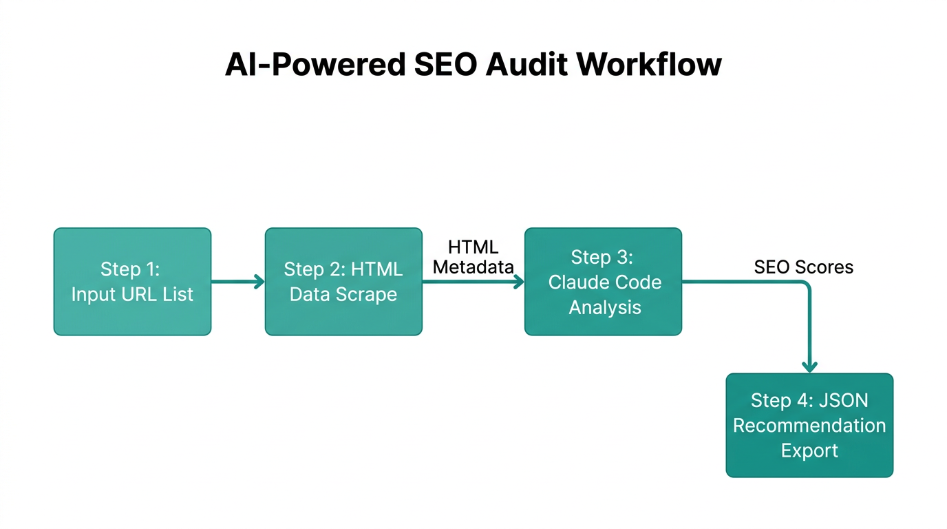 A step-by-step workflow for automating SEO audits with AI.