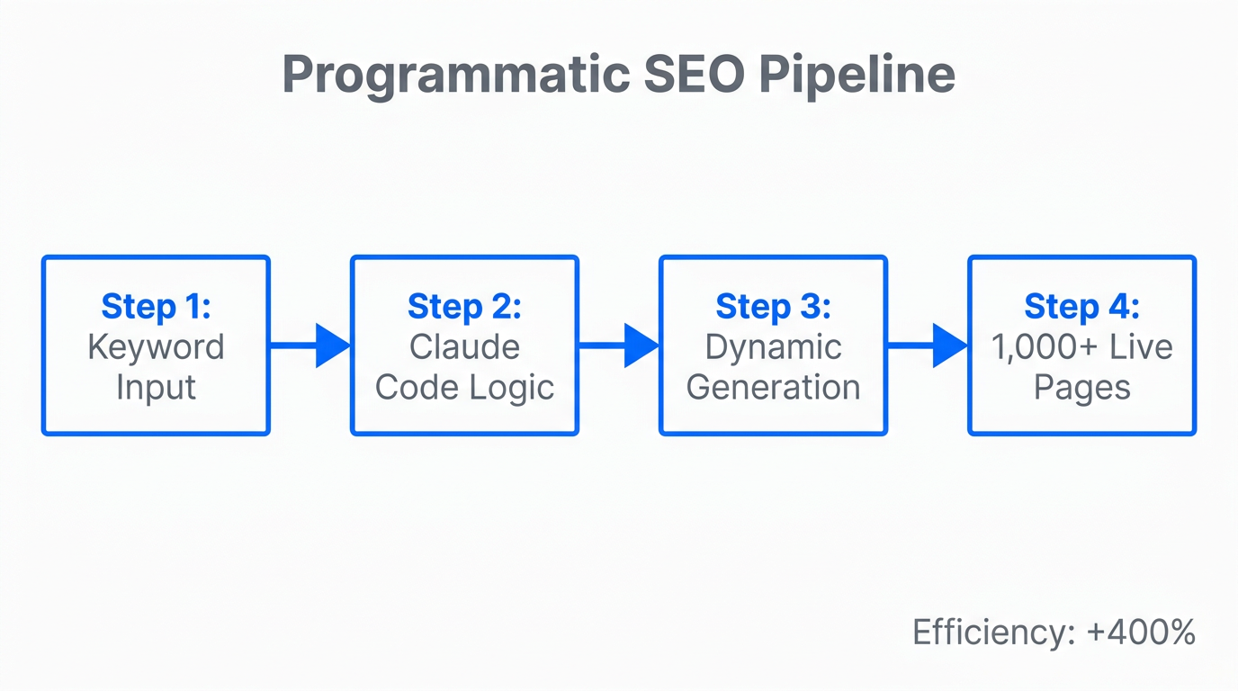 The programmatic SEO workflow for generating bulk landing pages.