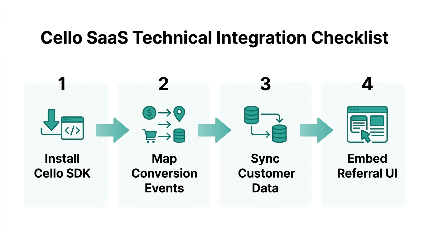 Technical workflow for integrating Cello referral loops into a SaaS product.