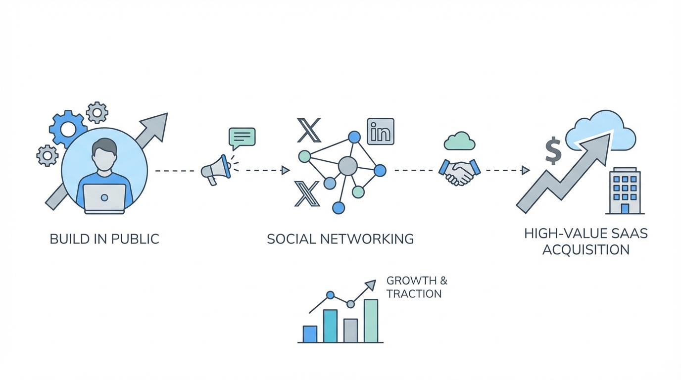 Building in Public: How Social Media Networking Leads to High-Value SaaS Acquisitions