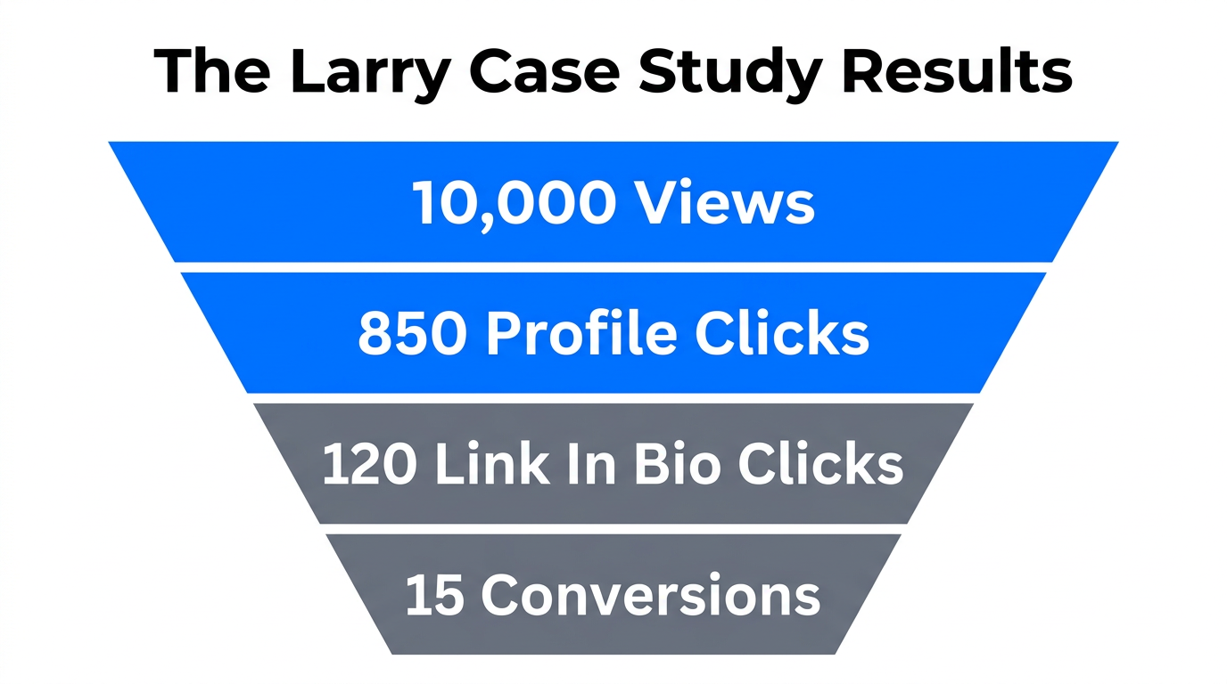 Conversion funnel metrics from the Larry case study framework.