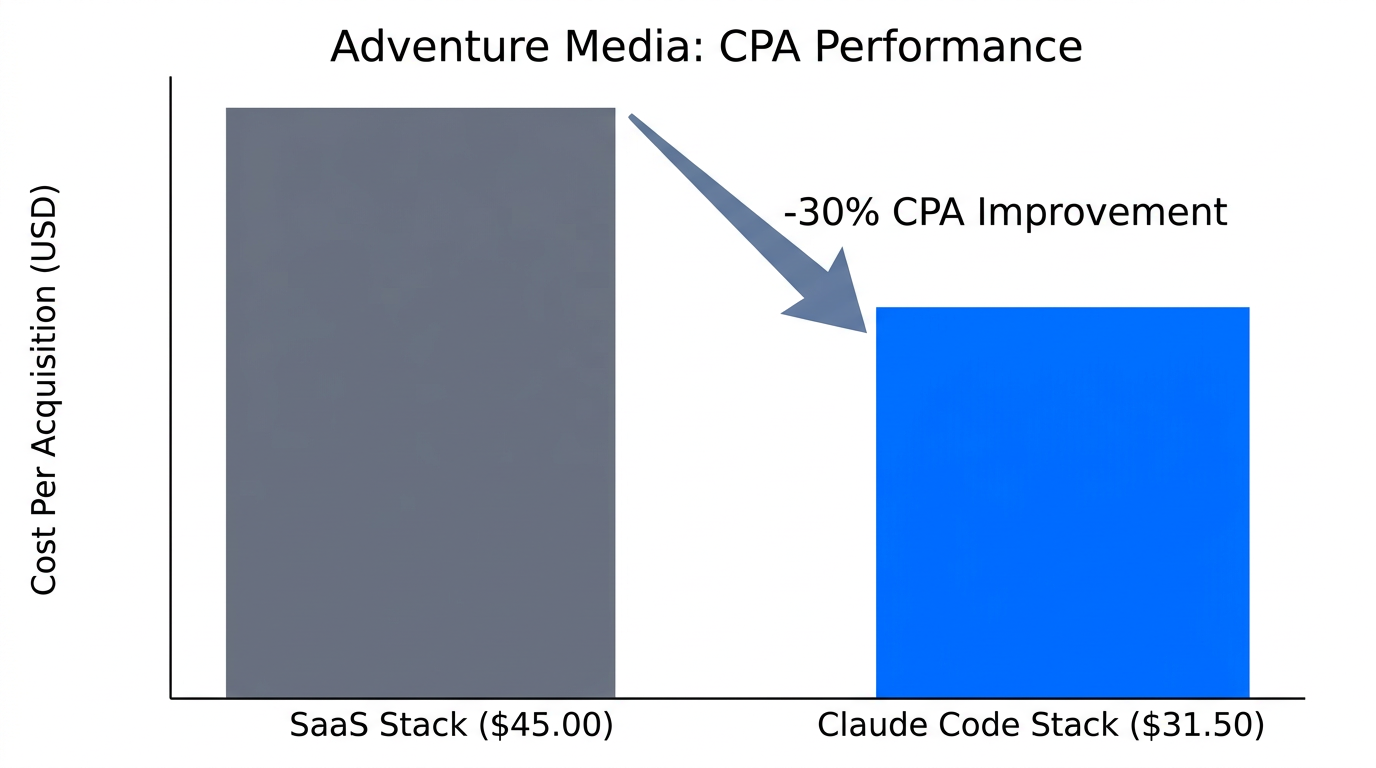 Efficiency gains and CPA reduction achieved by Adventure Media.