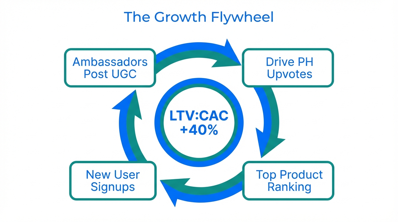 How ambassador-led content fuels the Product Hunt growth engine.