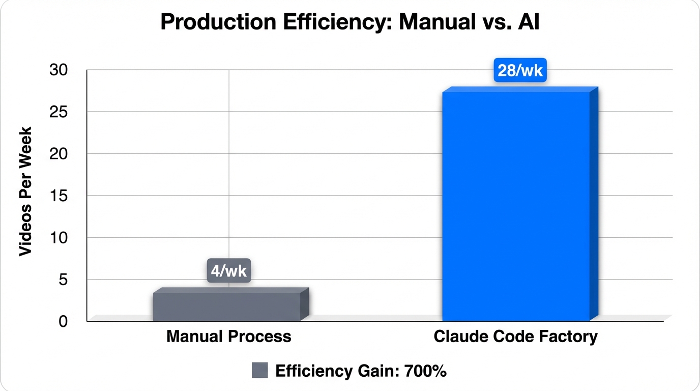 Comparison of content output volume between manual and automated workflows.
