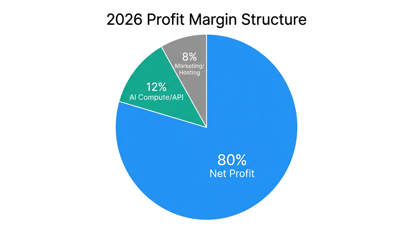 Cost breakdown for maintaining high profitability in a solo AI business.