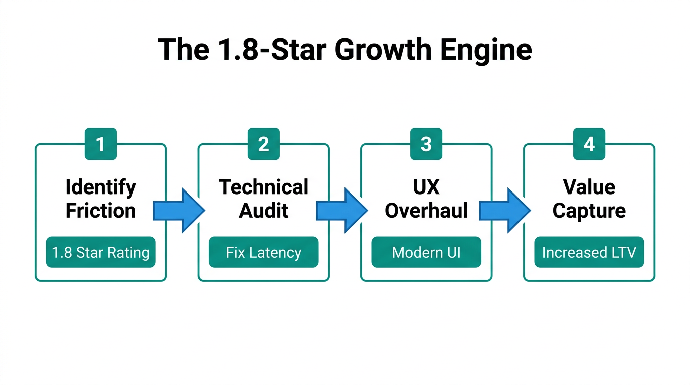 The roadmap for turning poor user ratings into significant ROI.