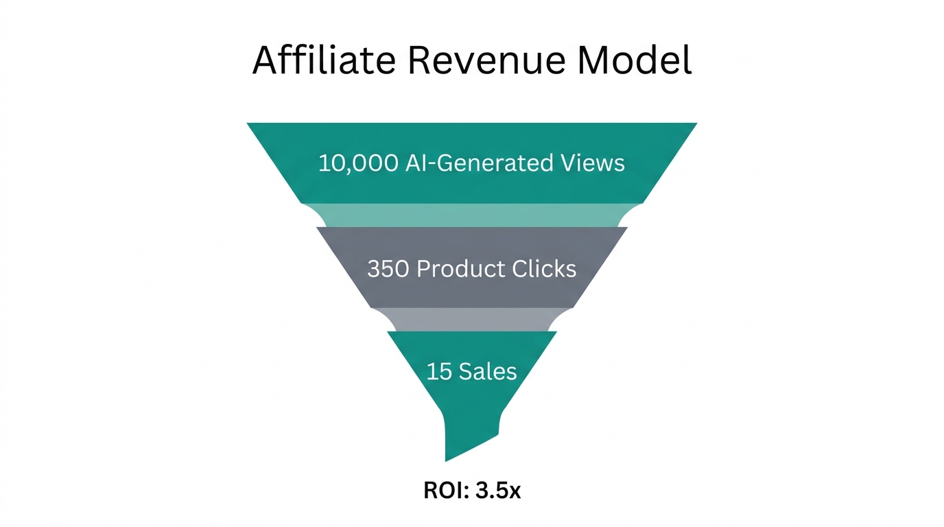 Revenue and conversion funnel for automated affiliate marketing.