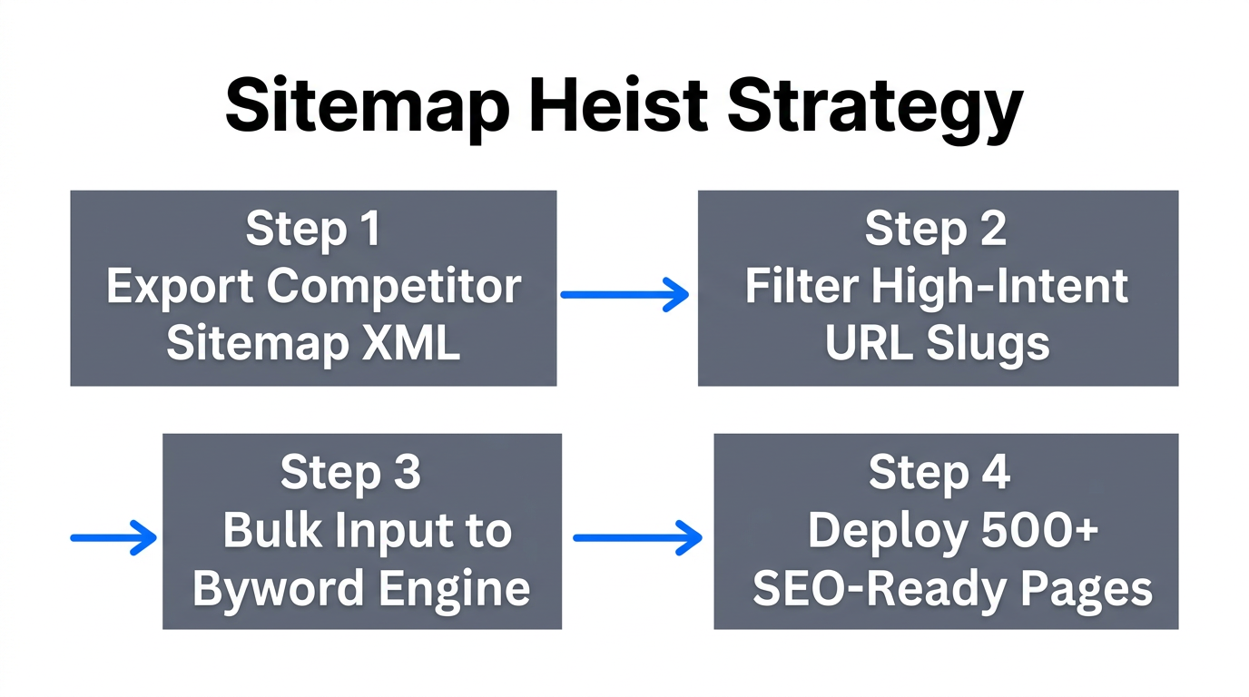 Step-by-step workflow for executing a programmatic sitemap heist.