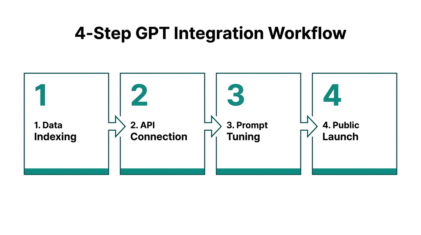The four key steps for integrating content into the ChatGPT ecosystem.
