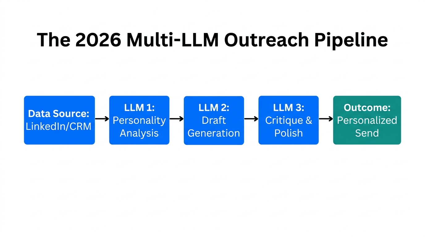 A comprehensive workflow showing data flowing through multiple AI models.