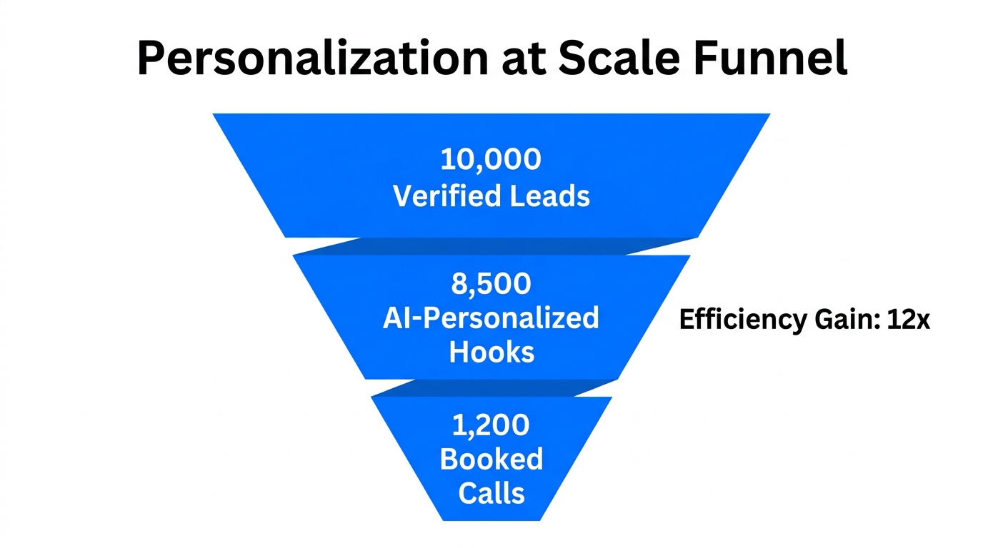 Sales funnel metrics using AI-driven personalization at scale.
