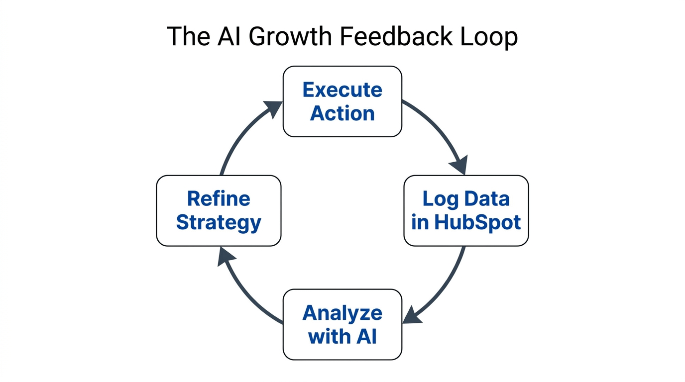 The compounding feedback loop between business execution and AI analysis.