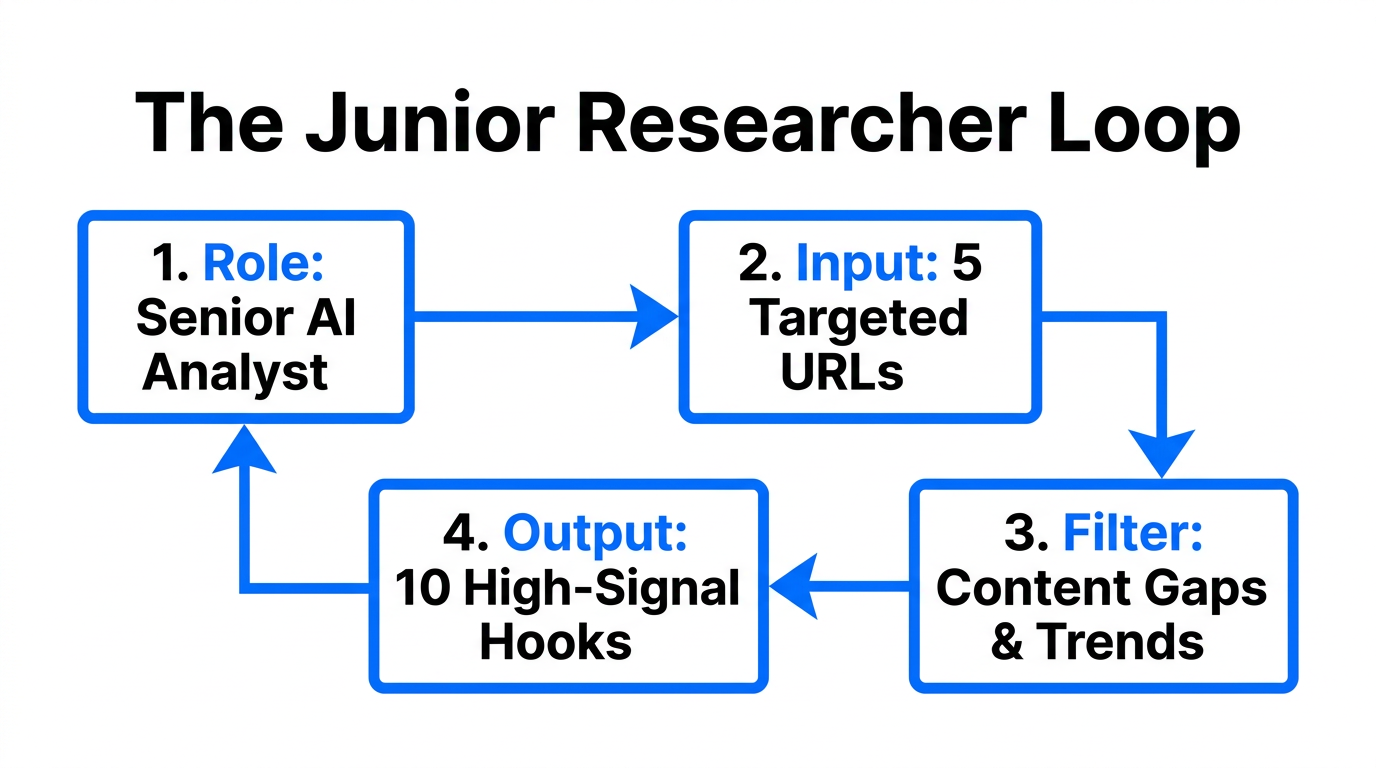 The four-step workflow for using AI as a marketing researcher.
