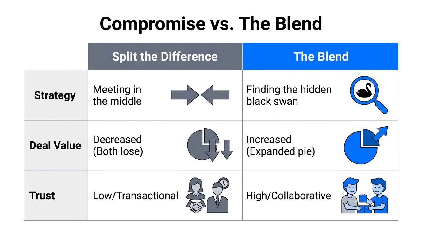 A comparison showing why 'The Blend' outperforms traditional compromise.