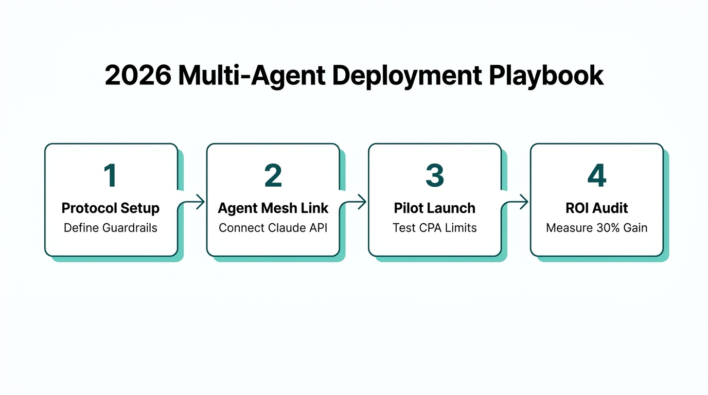 Four-step implementation strategy for deploying a multi-agent marketing mesh