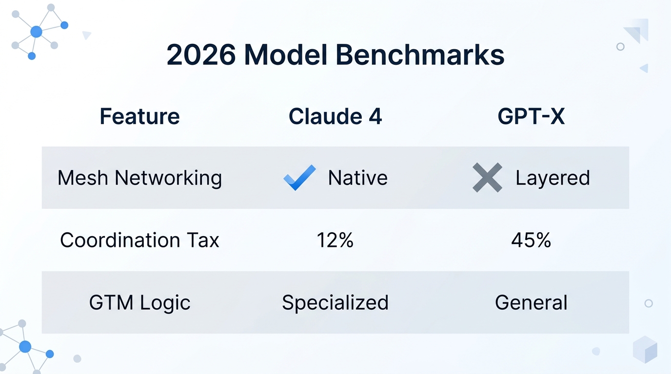 Performance comparison between Claude 4 and GPT-X in agentic networking.