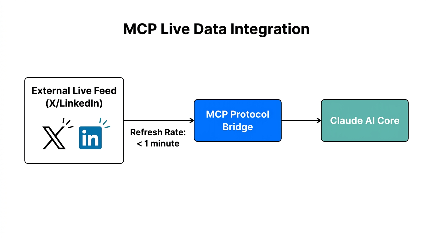 Visualizing how the MCP protocol connects live social data to Claude.