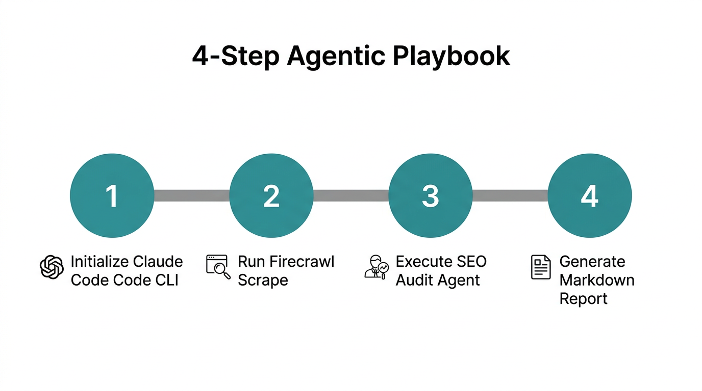 A 4-step execution plan for running automated SEO audits.