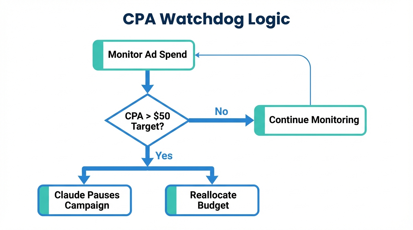 Automated logic flow for a CPA-driven budget watchdog.
