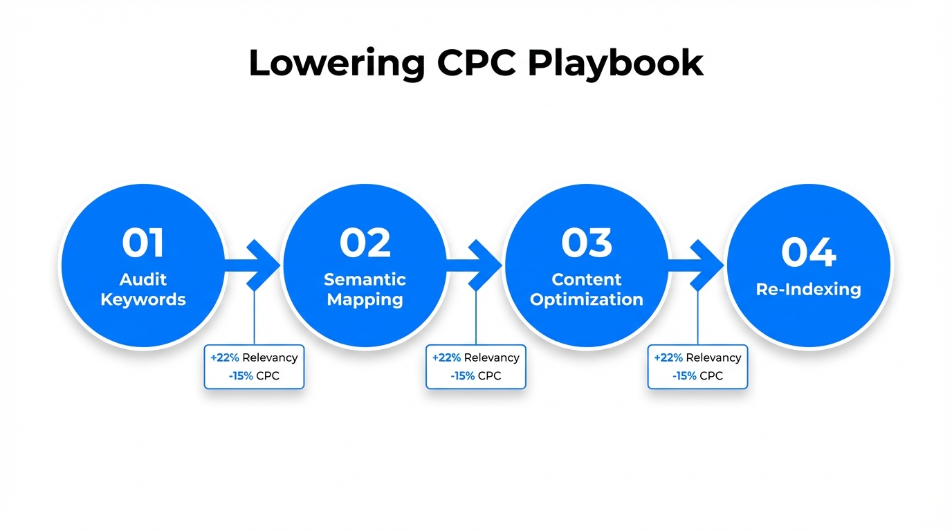 The execution playbook for reducing CPC through AI-driven content alignment.