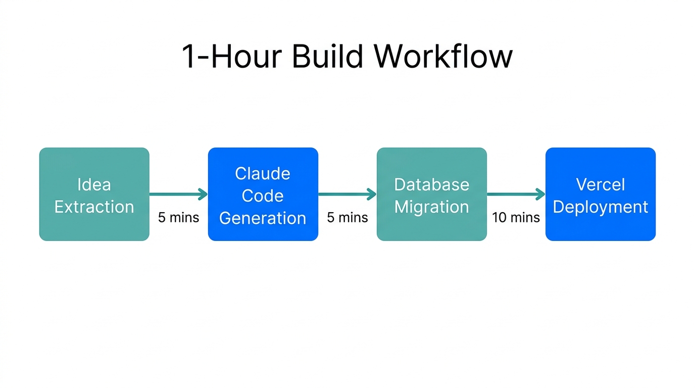 The rapid four-step workflow for building a company in one hour.