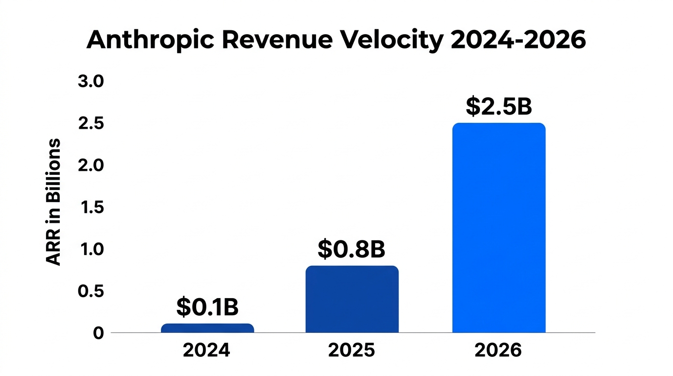 Anthropic's projected revenue growth trajectory from 2024 to 2026.