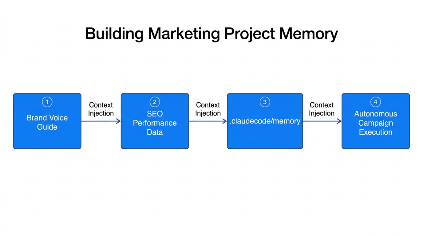 Workflow for establishing persistent project memory for marketing agents.