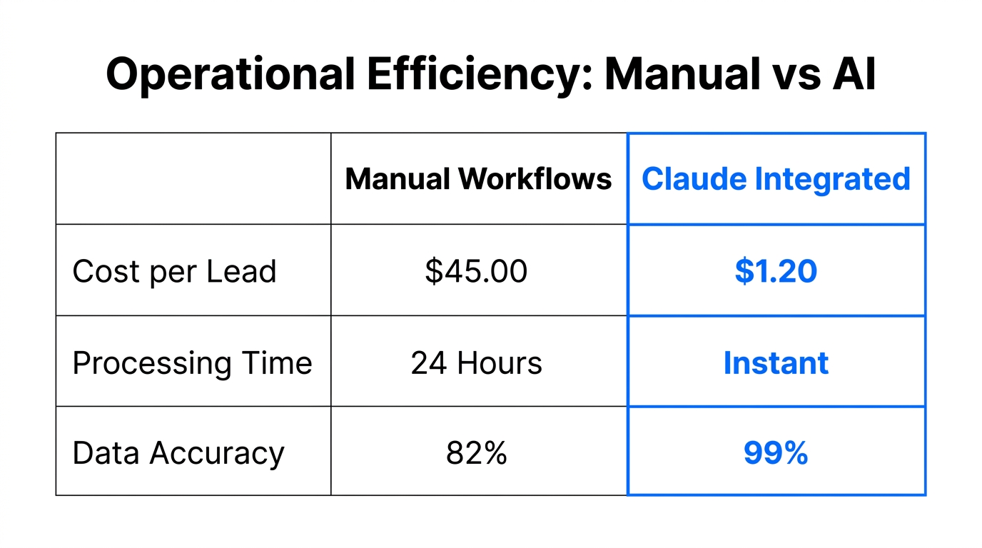 Efficiency benchmarks comparing manual CRM management to AI-driven automation.