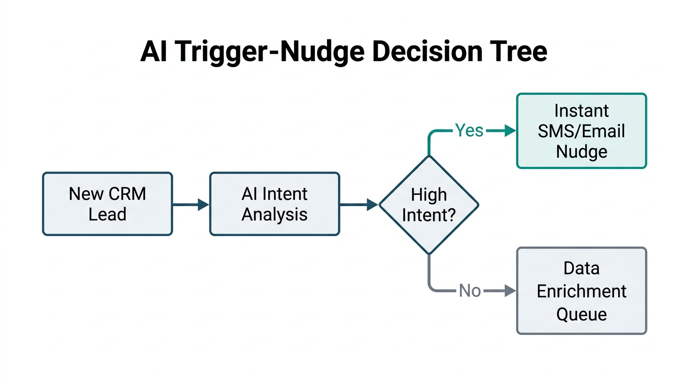Automated decision logic for real-time lead interaction and nudging.