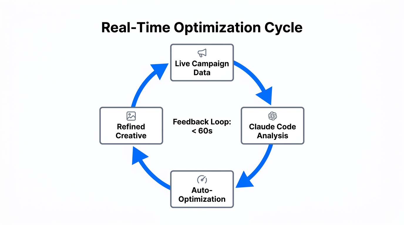 The automated feedback loop for real-time creative optimization.