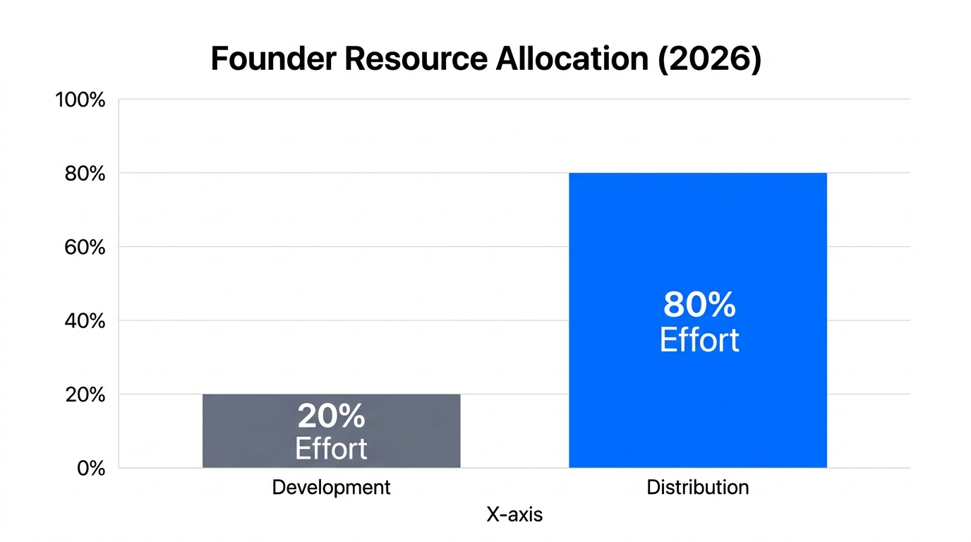 Optimal time allocation for founders focusing on product distribution.