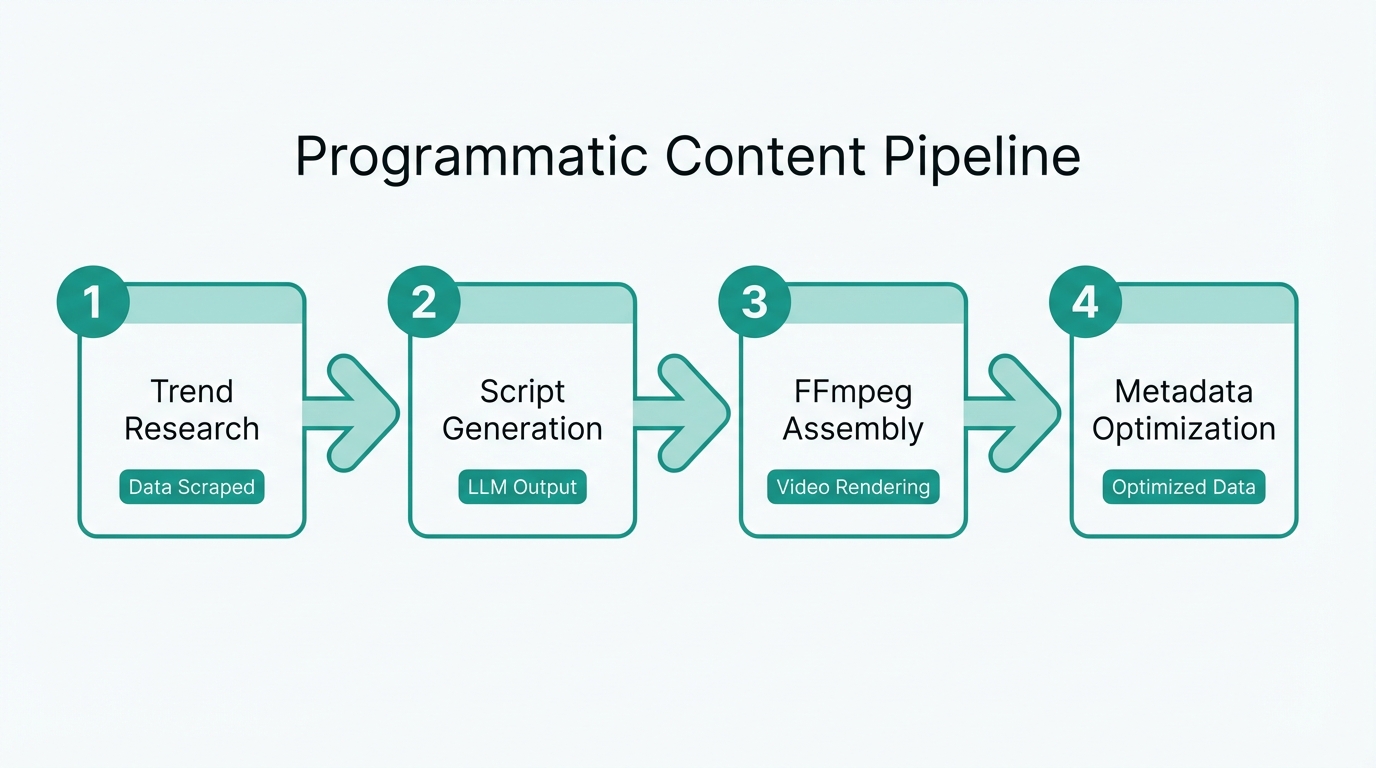 The four-step automated pipeline for generating marketing videos.