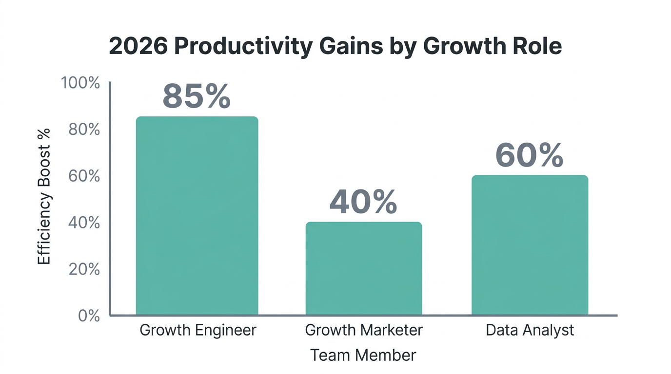 Projected productivity increases for growth team roles using agentic AI.
