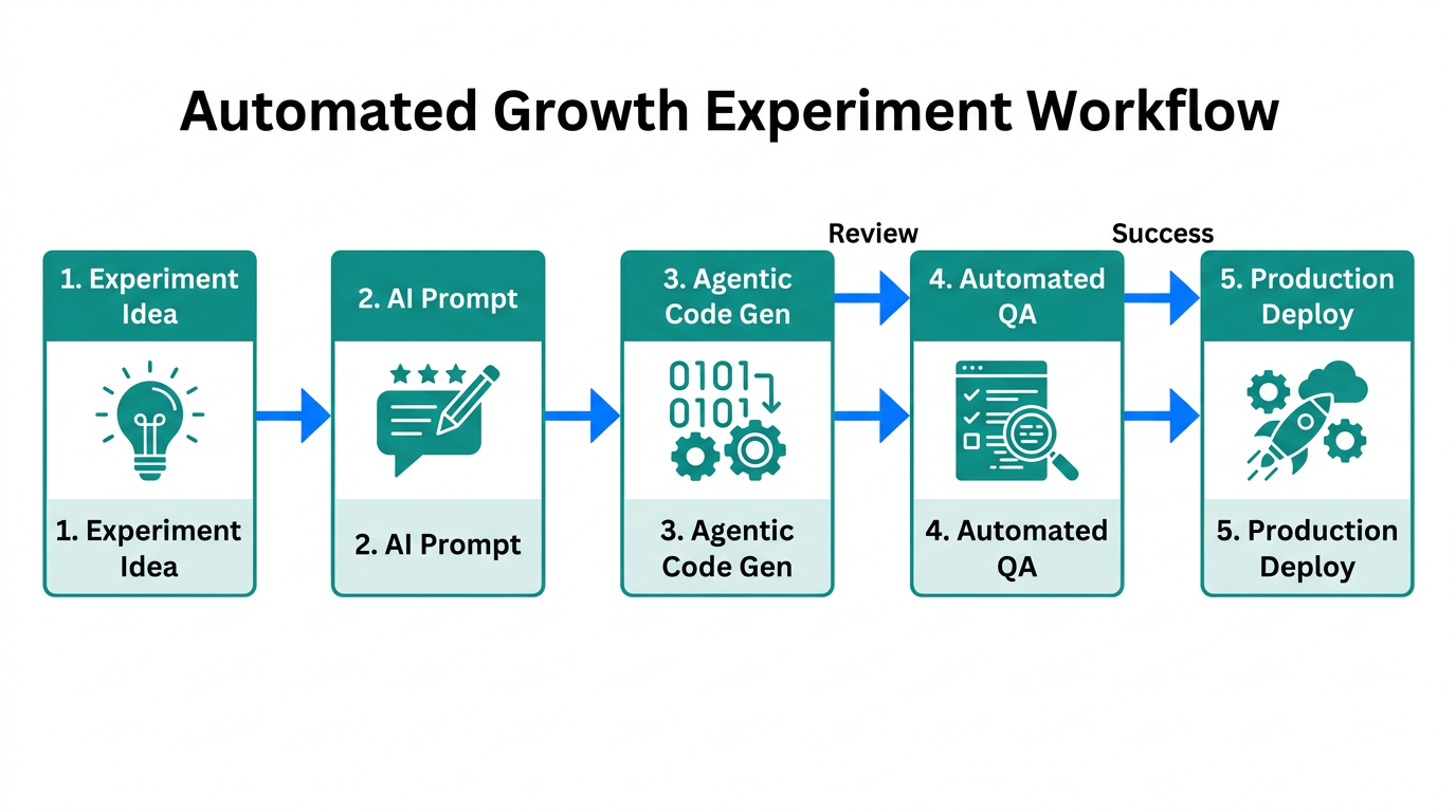 The lifecycle of a growth experiment using agentic coding tools.
