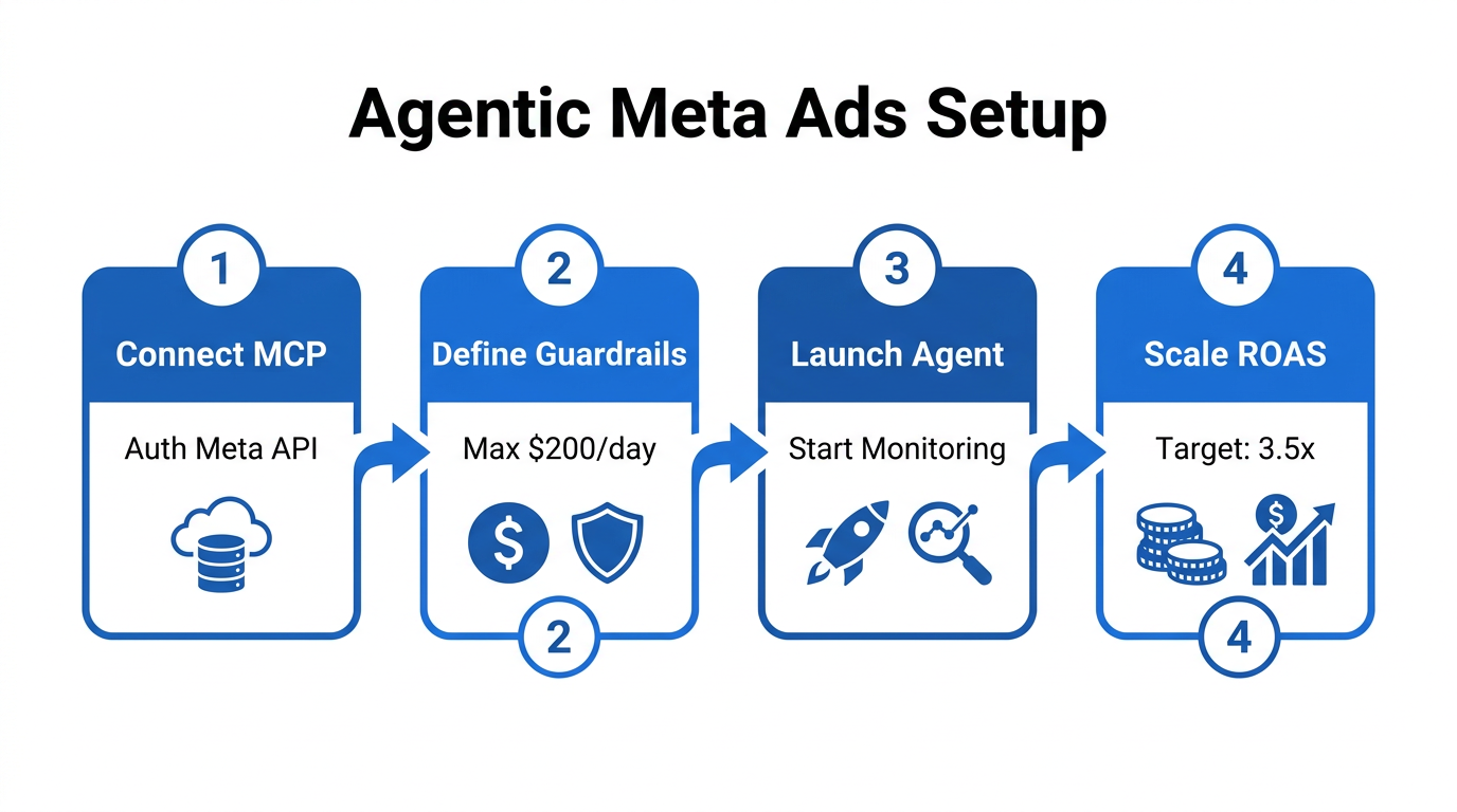 Four-step playbook for implementing agentic marketing workflows.