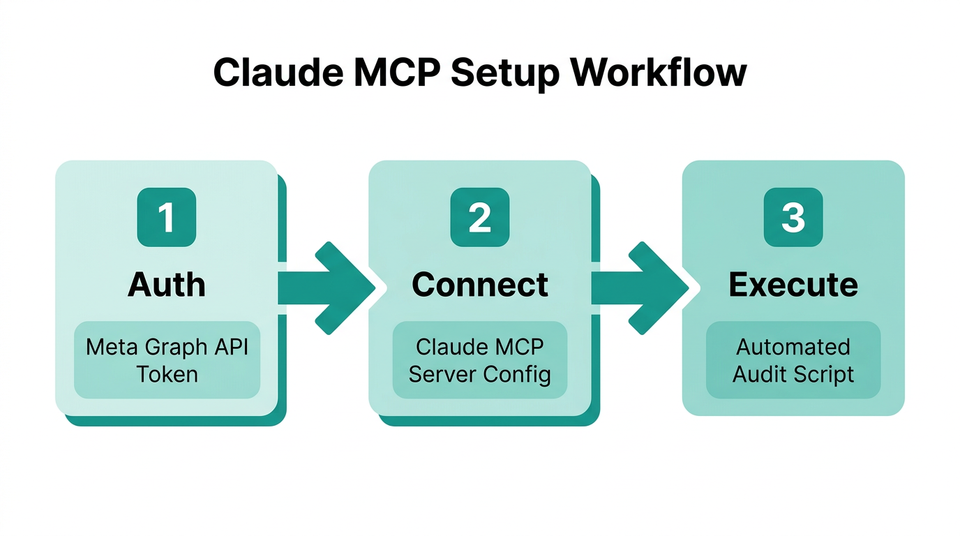 Three-step technical roadmap for implementing the Claude MCP connection.