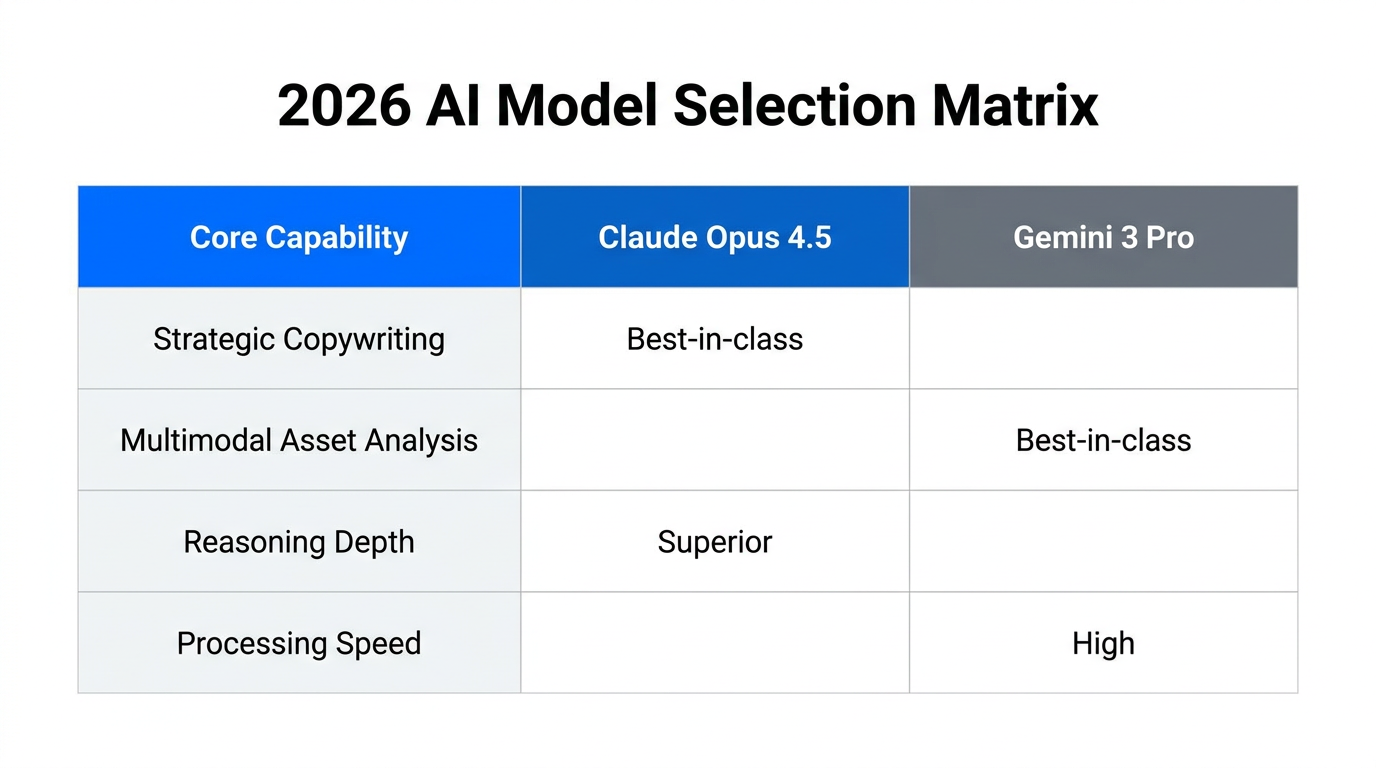 Comparison of strategic capabilities between Claude Opus 4.5 and Gemini 3 Pro.