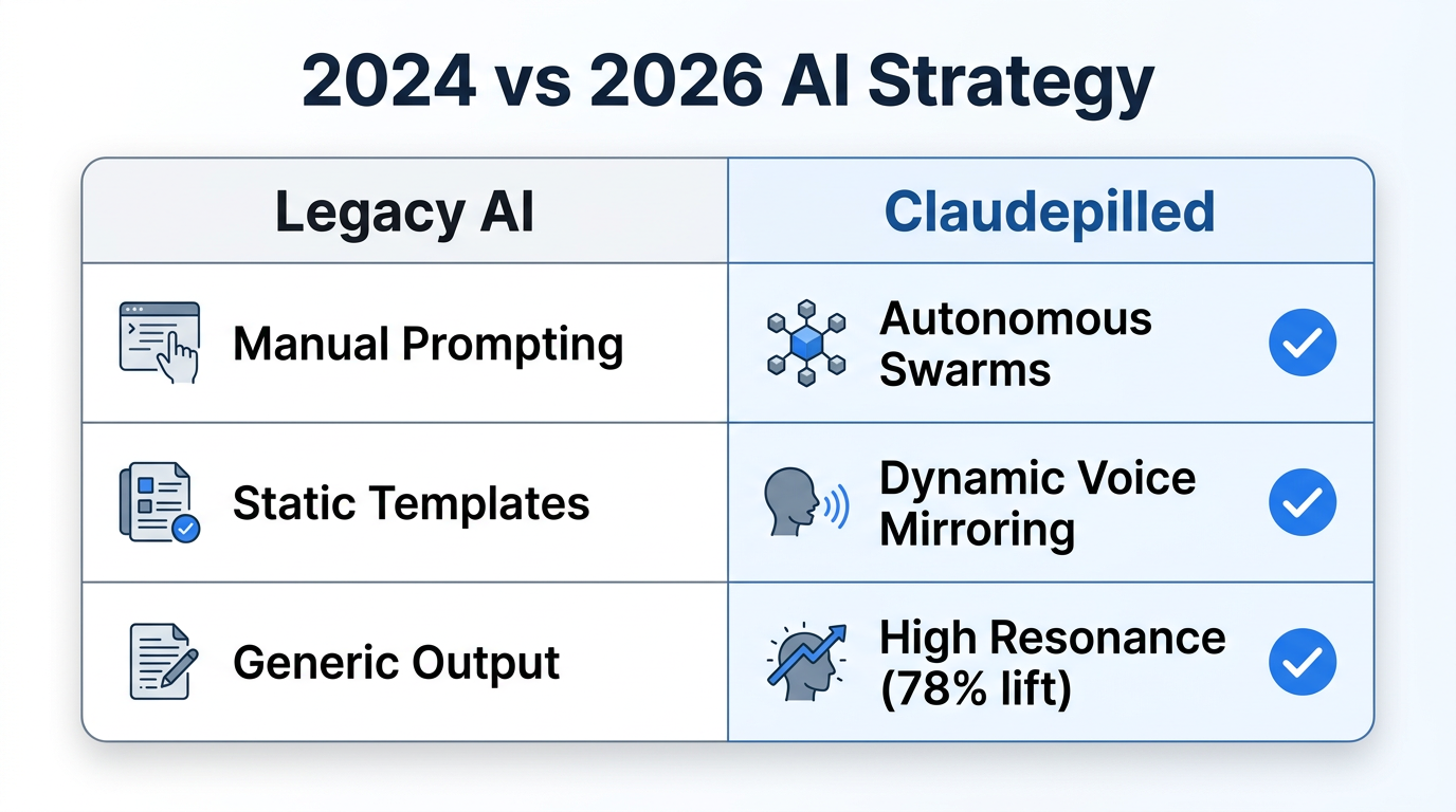 Evolution of founder branding strategies from manual tools to autonomous systems.