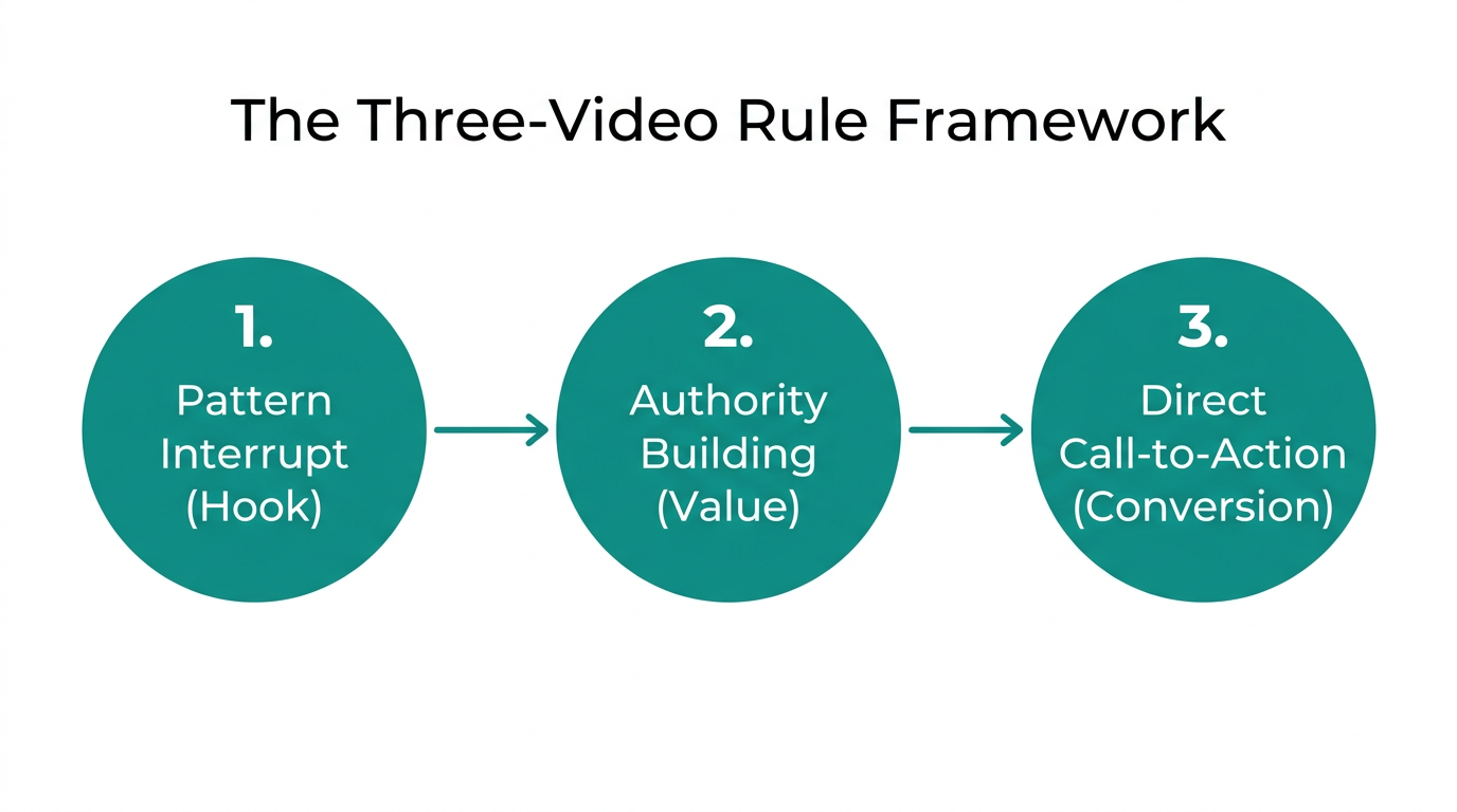 The sequential framework for content conversion using three specific videos.