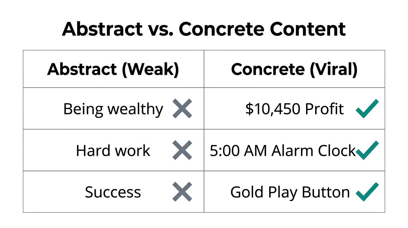 Shifting from vague concepts to visual, concrete storytelling elements.