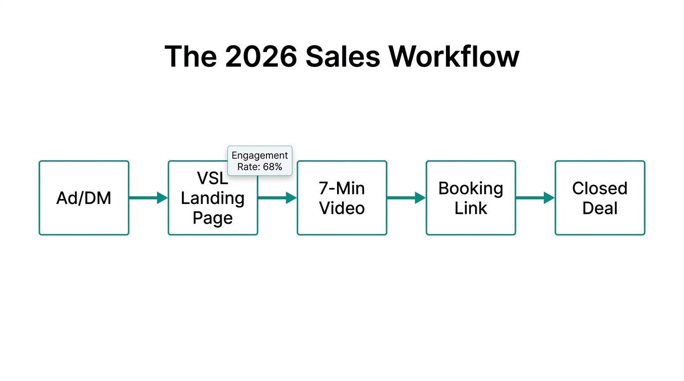 Standard workflow for implementing a high-ticket VSL funnel.