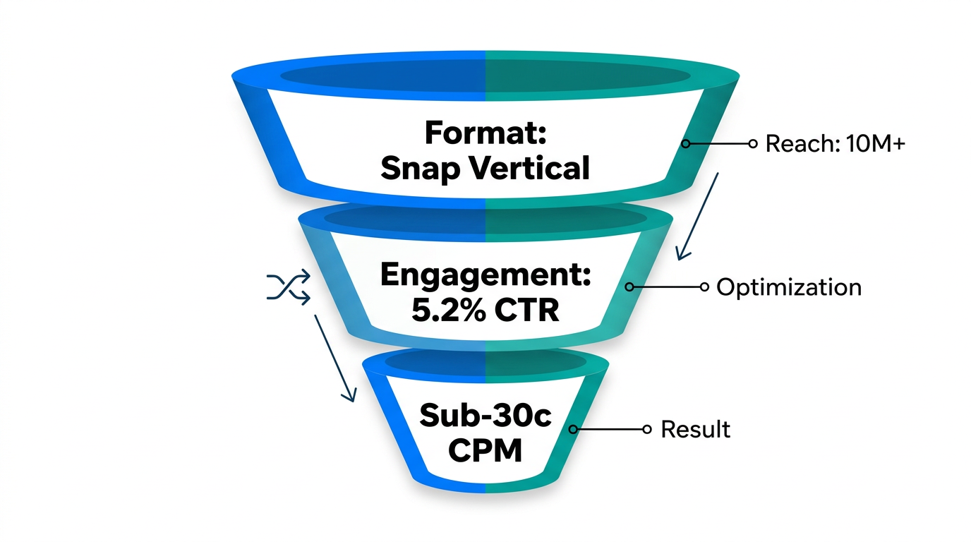 Efficiency funnel of the Snapchat-first distribution model.