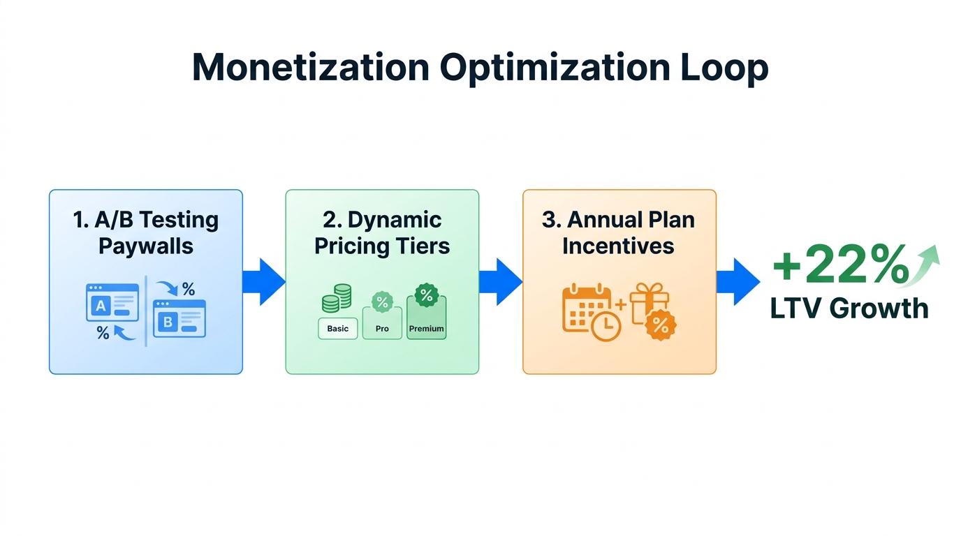 Step-by-step optimization loop that drove a 22% LTV increase.