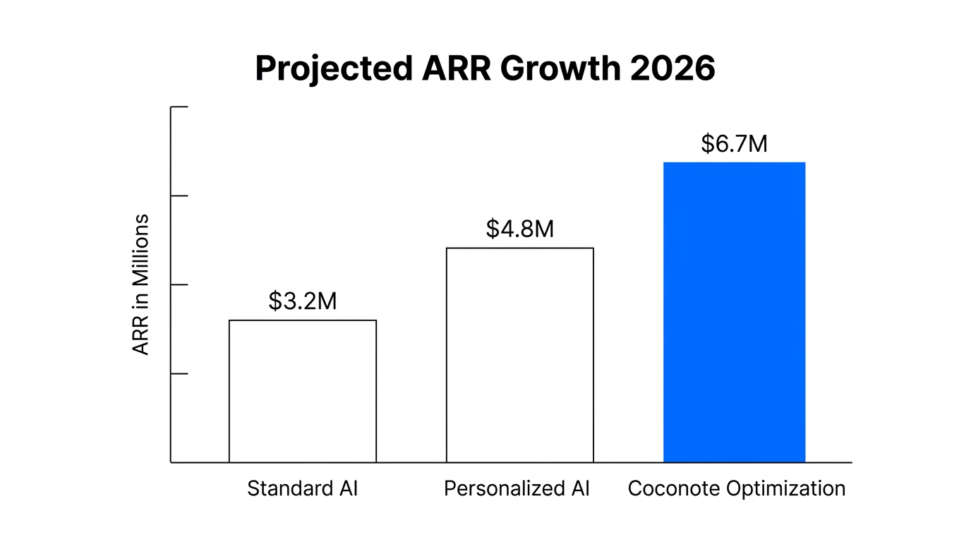 Revenue projections comparing standard AI monetization against Coconote's optimized approach.