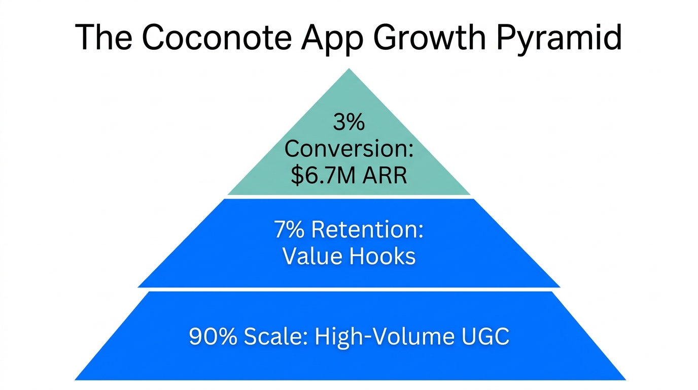 The hierarchical 'Pyramid of Success' model used for app scaling.