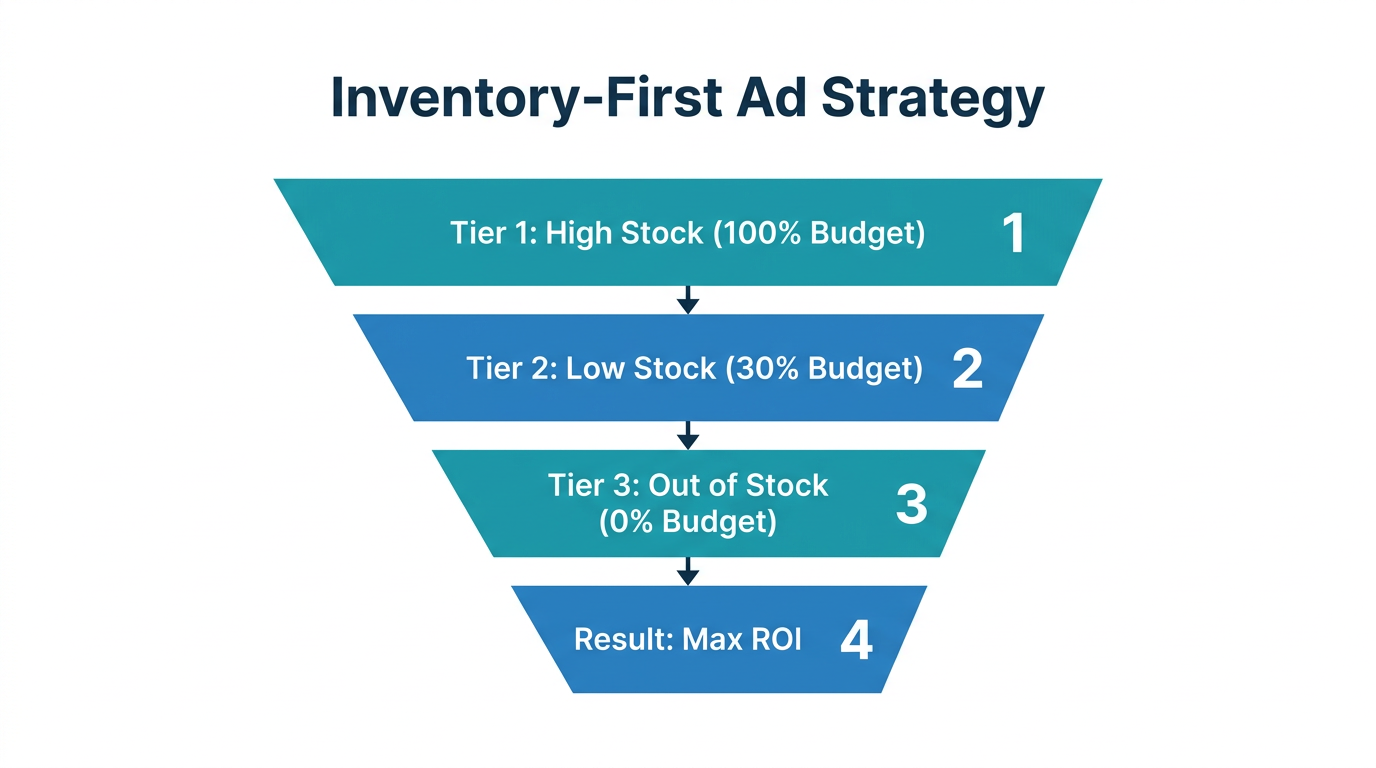 Budget allocation strategy based on real-time inventory levels.