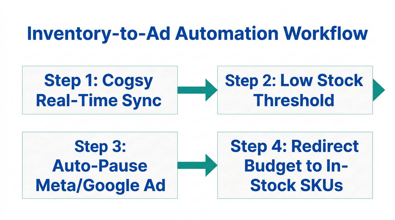 Step-by-step automation workflow for protecting ROAS during stockouts.