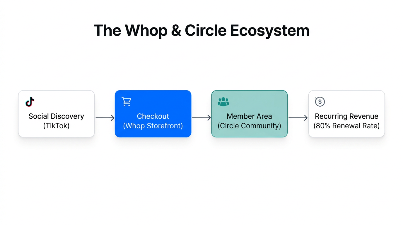 The integrated workflow from discovery to recurring community revenue.